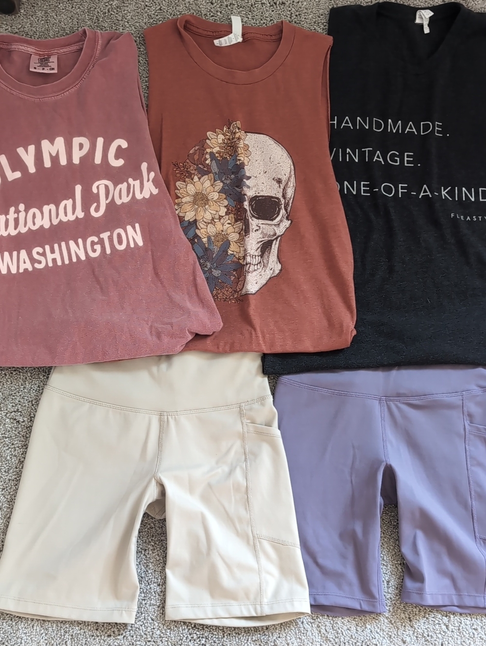 Muscle Tee, Biker Shorts Bundle